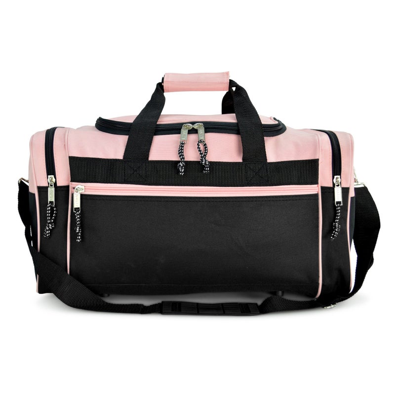 DALIX 21" Blank Sports Duffle Bag Gym Bag Travel Duffel with Adjustable Strap in Pink - Image 2